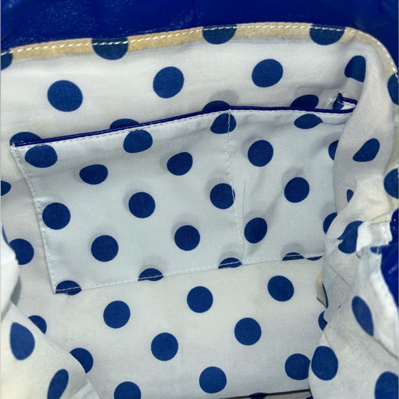 Ciro Citterio Canvas Tote Bag Blue/White w 22" Rope Handle Bows Sides and Front - Picture 7 of 12